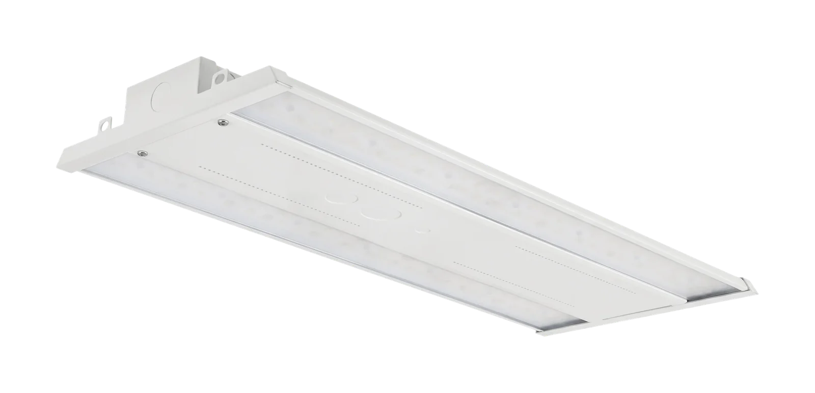 White linear LED high bay, two light panels