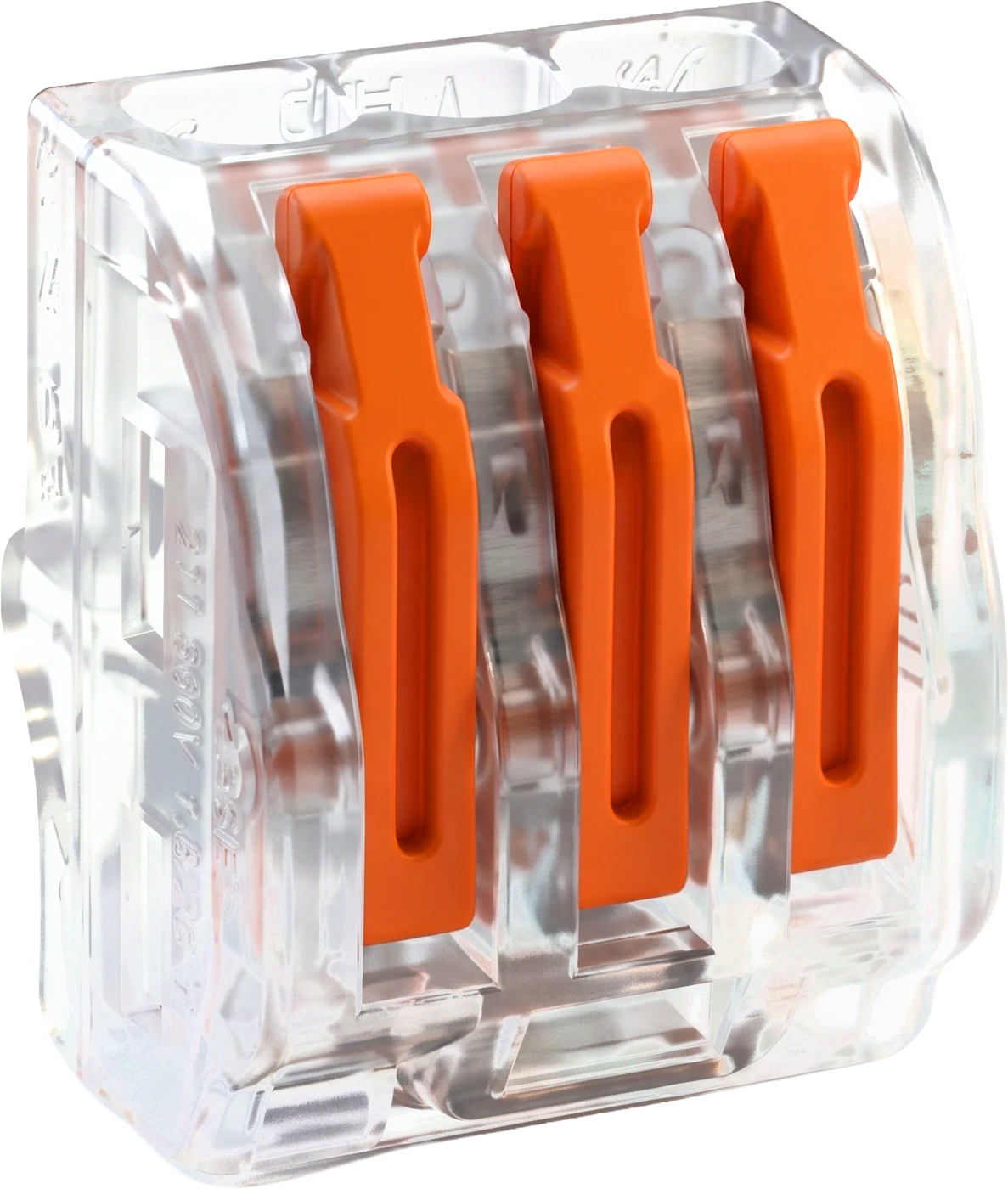 Three-port lever wire connector