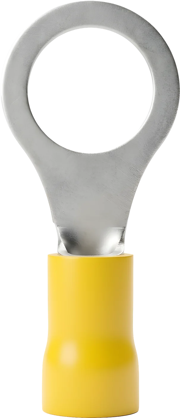 Insulated ring terminal, 3/8 inch stud