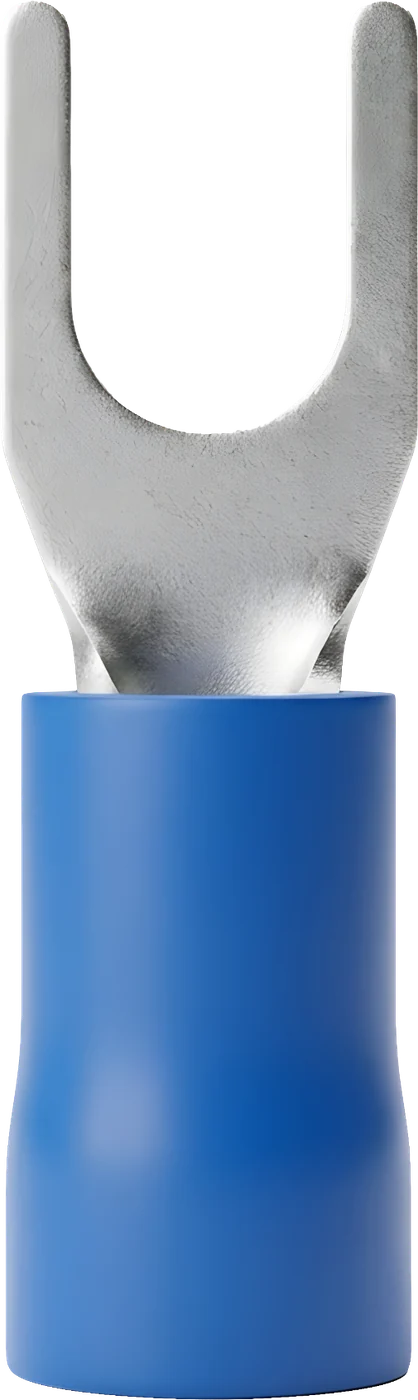 Blue insulated fork terminal