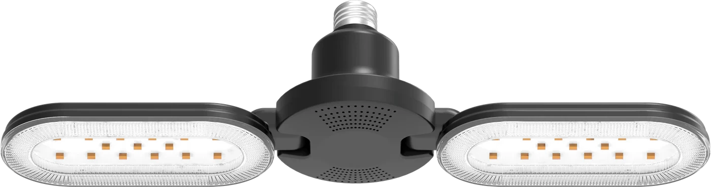 Foldable LED grow light with two adjustable heads