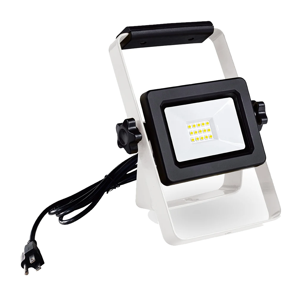 Portable LED work light on a folding stand