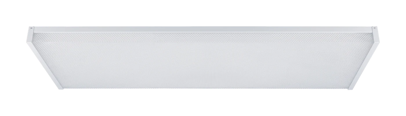 Zone 4 ft 4-light ballast-free wrap light — White four foot four-light wrap fixture viewed from the front