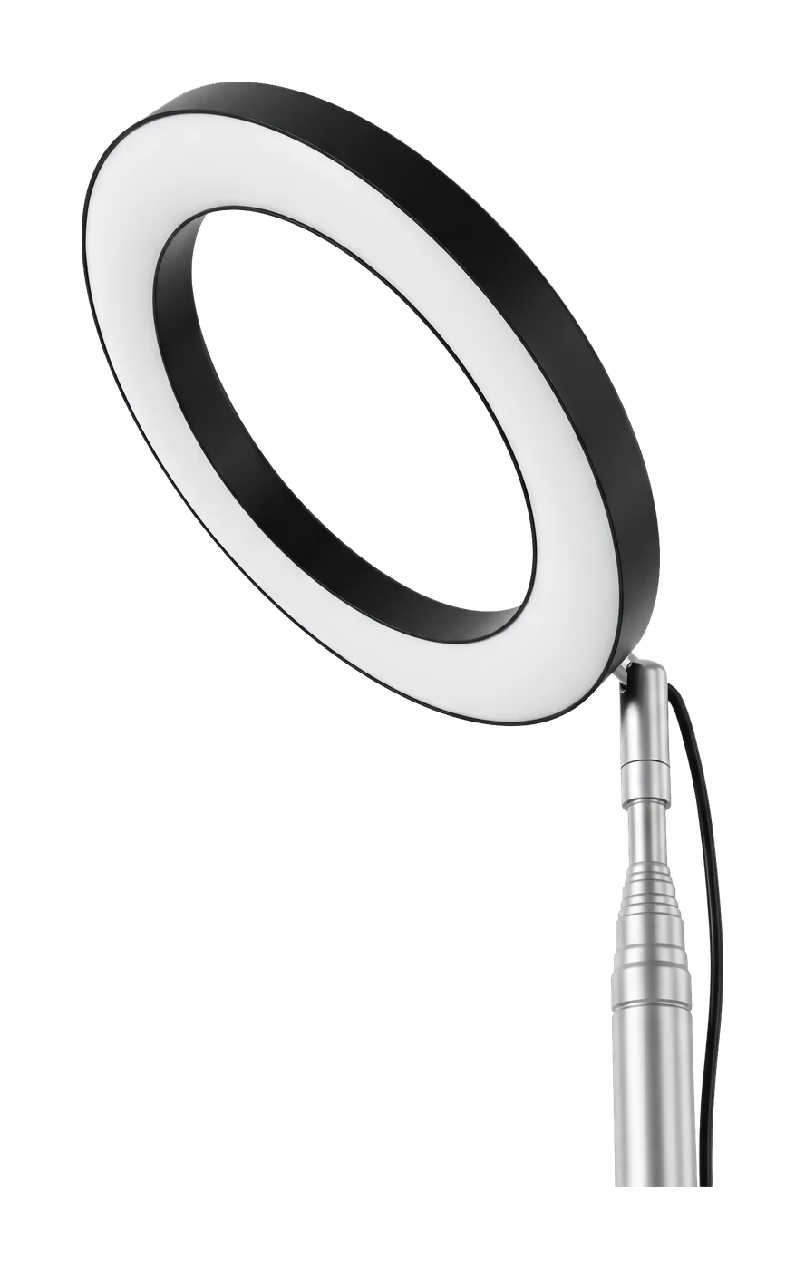 Zone LED grow light fixture — Ring LED grow light on a plant stake