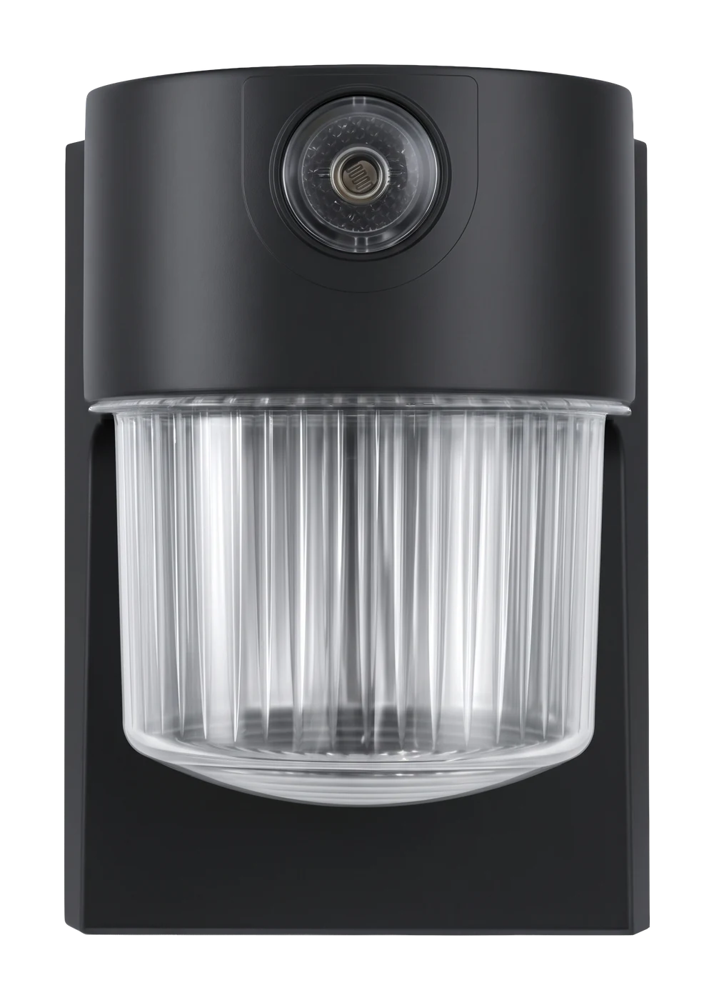 Zone Dusk-to-dawn jelly jar security light, black — Black LED jelly jar security light with photocell