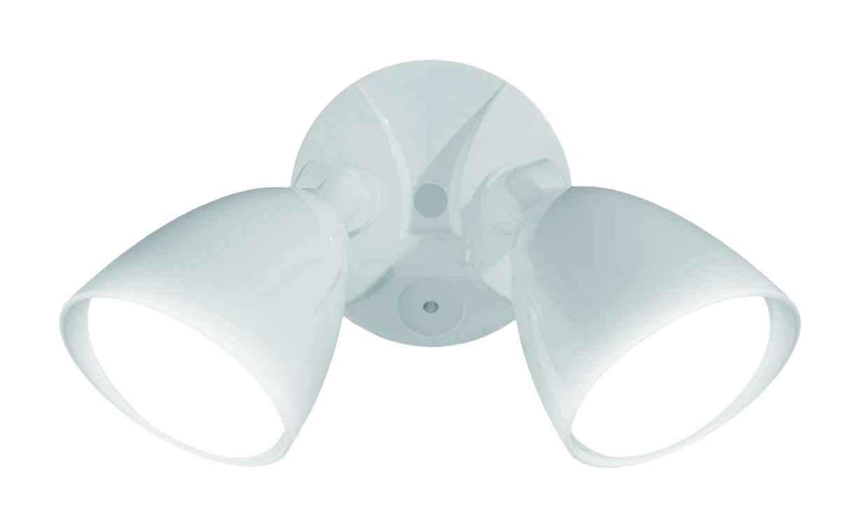 White two-head LED dusk-to-dawn security light