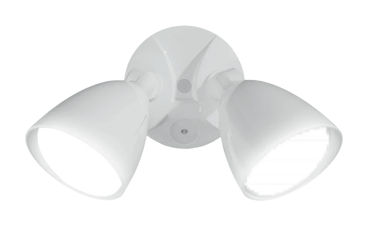 White two-head LED dusk-to-dawn security light