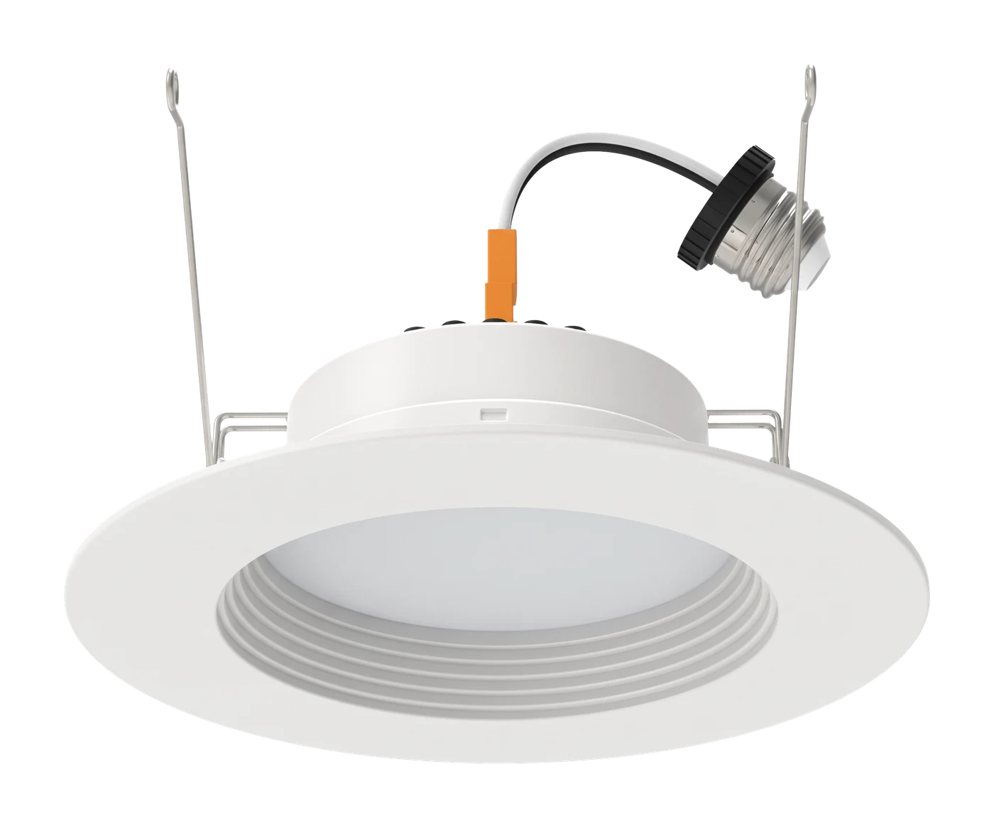 Zone 5/6 in. 1,100 lm recessed retrofit downlight — White five or six inch recessed retrofit downlight viewed from the front