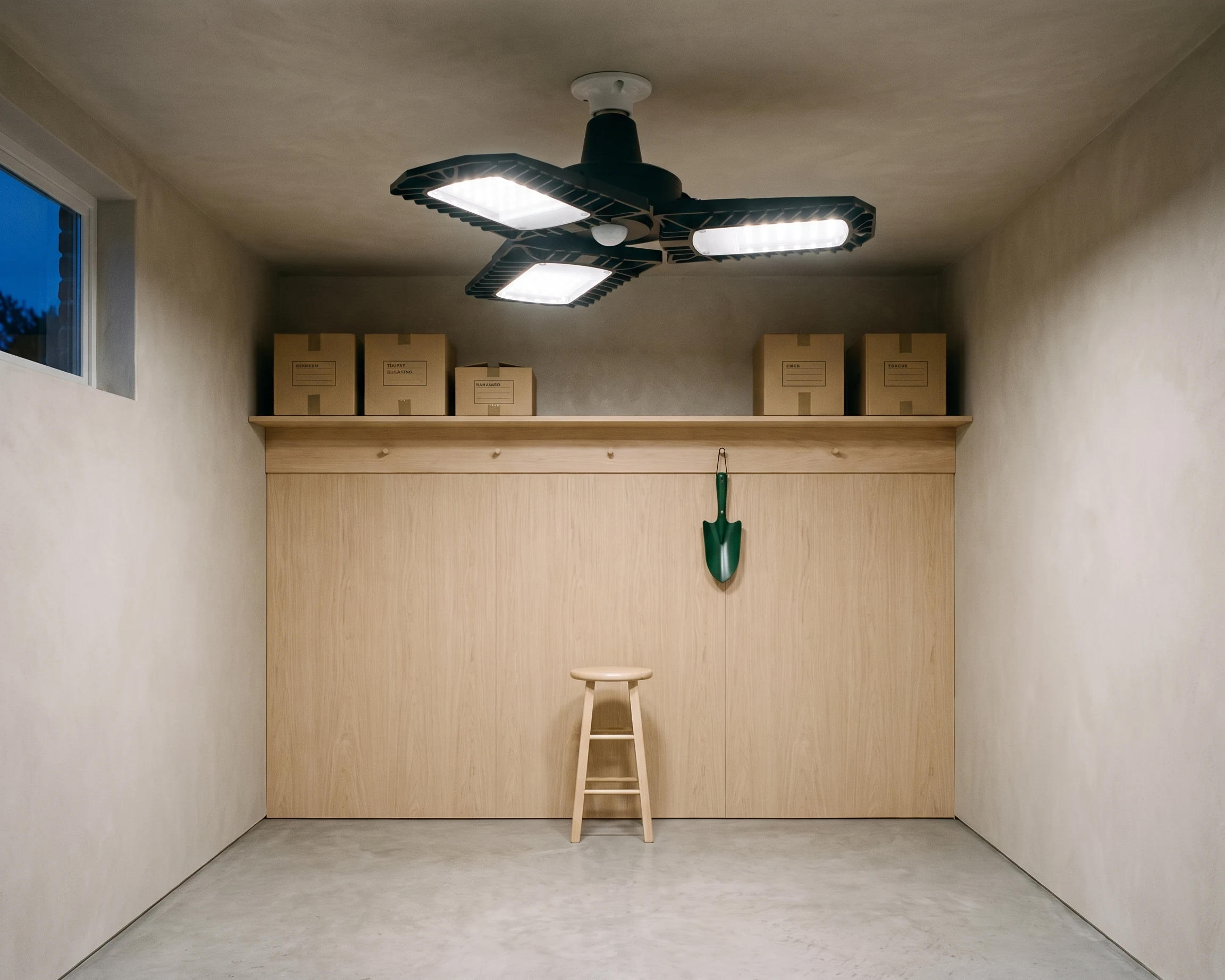 3-panel garage light, shown in a typical installation (illustration)