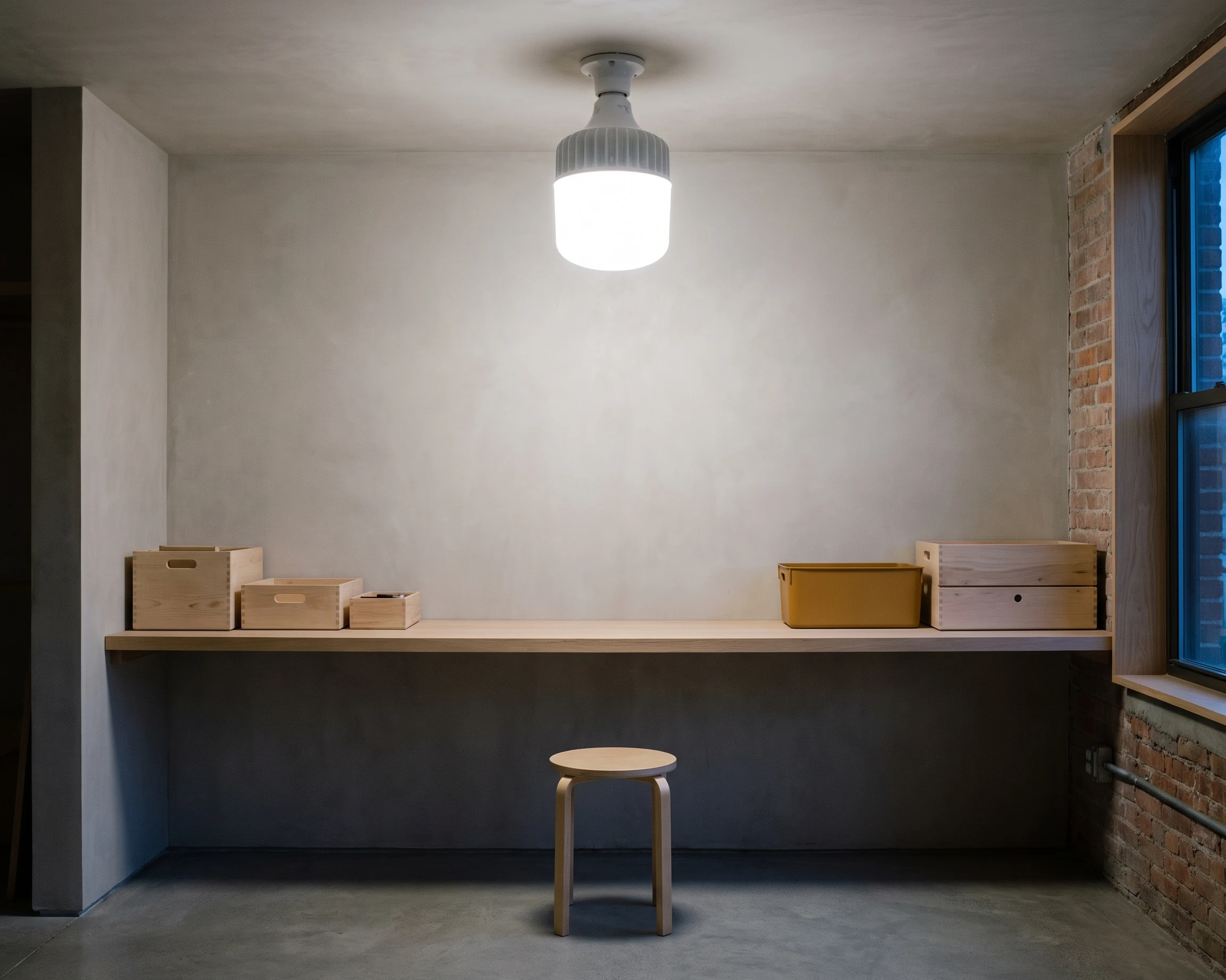 5,000 lumen garage bulb, shown in a typical installation (illustration)