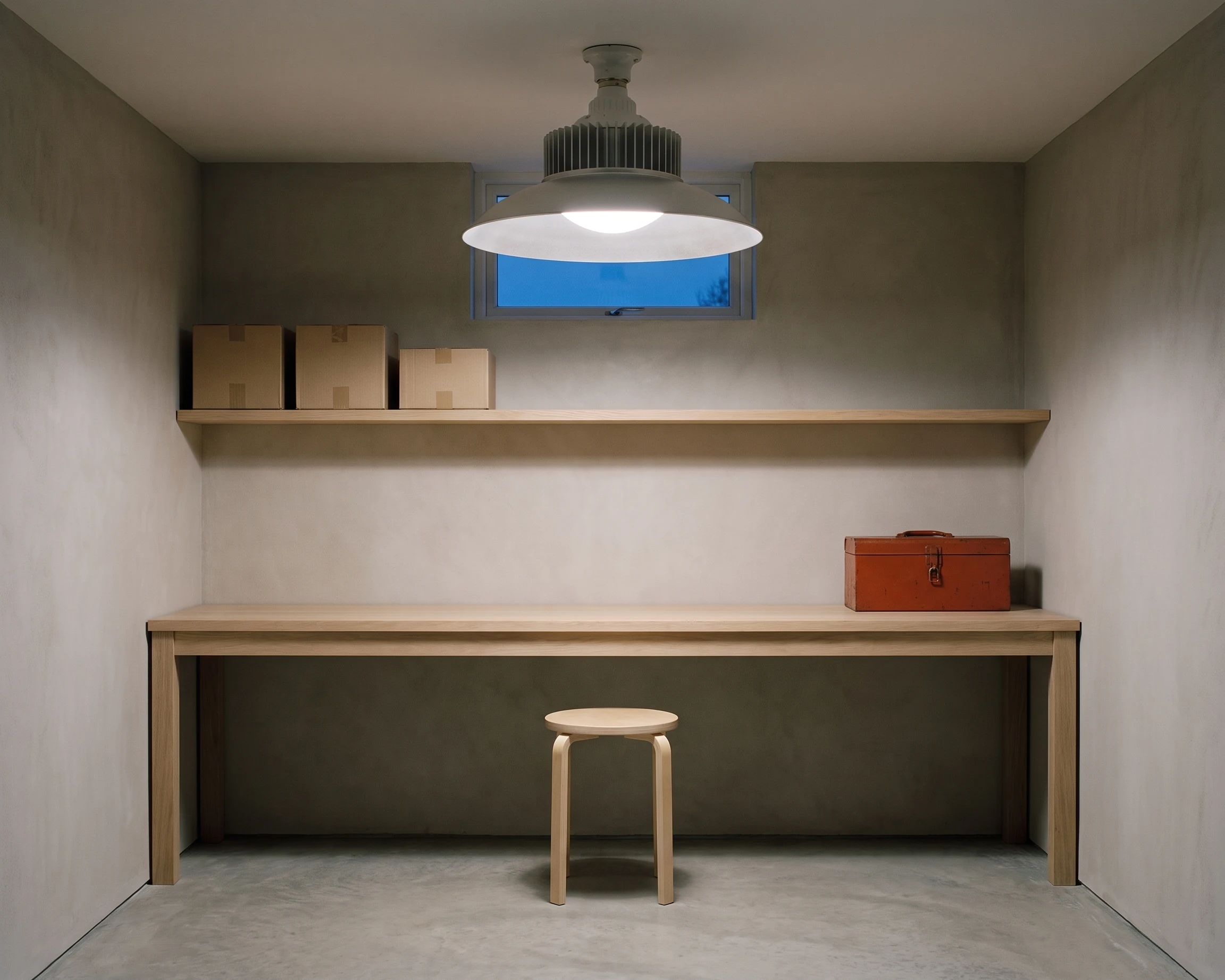 Garage bulb with shade, shown in a typical installation (illustration)