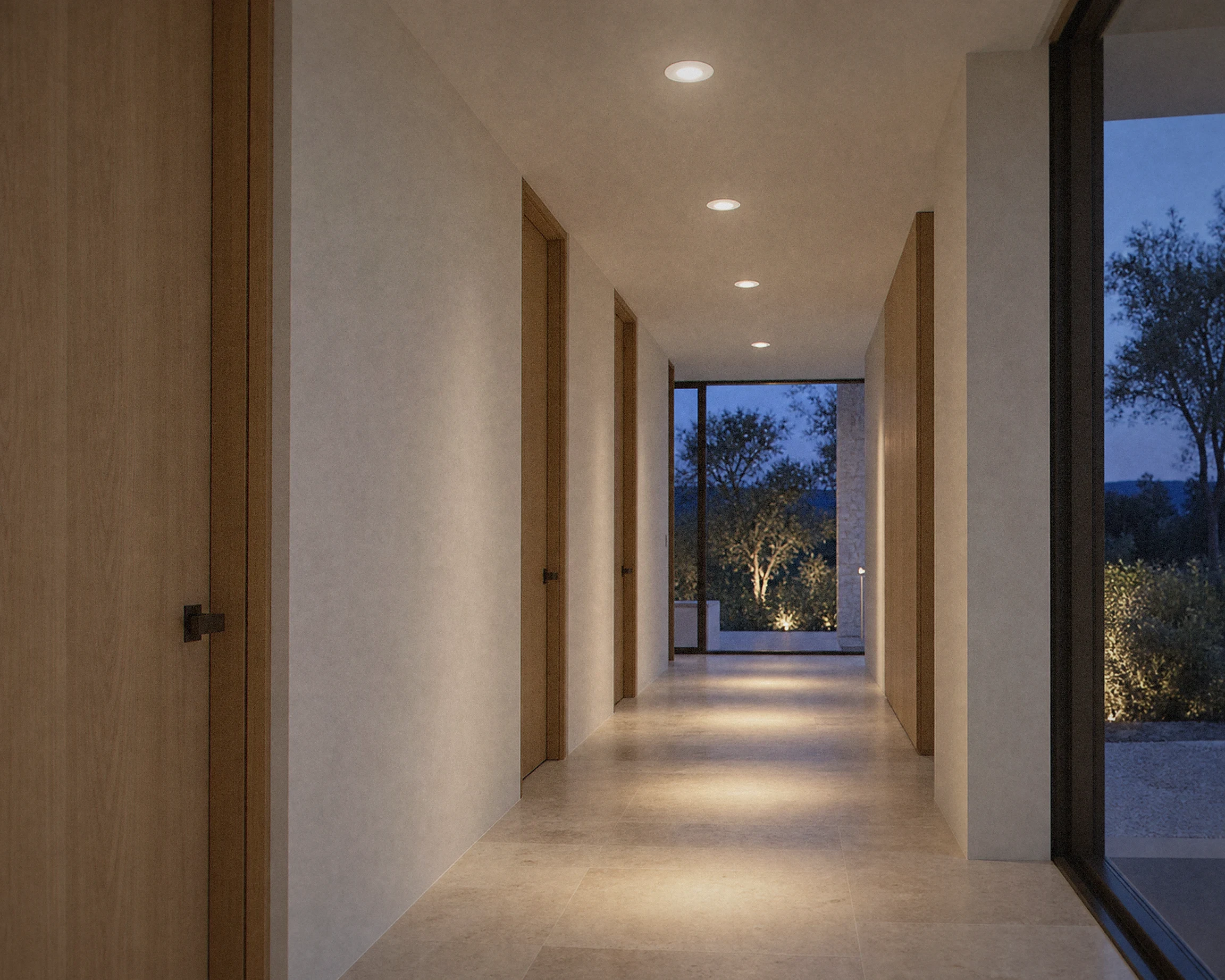 Zone 4 in. LED recessed retrofit downlight, shown in a typical installation (illustration)