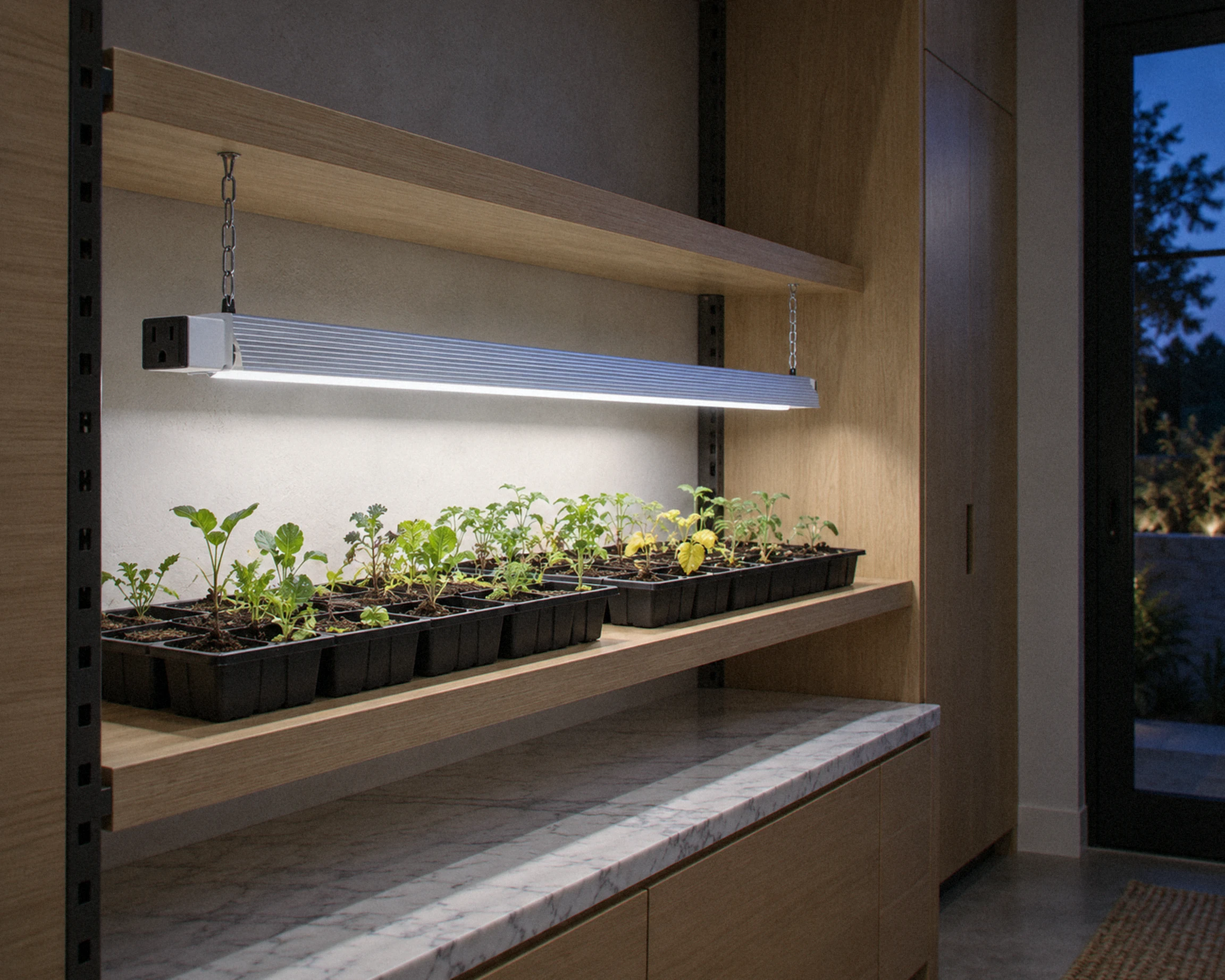Zone 4 ft linkable grow strip, shown in a typical installation (illustration)
