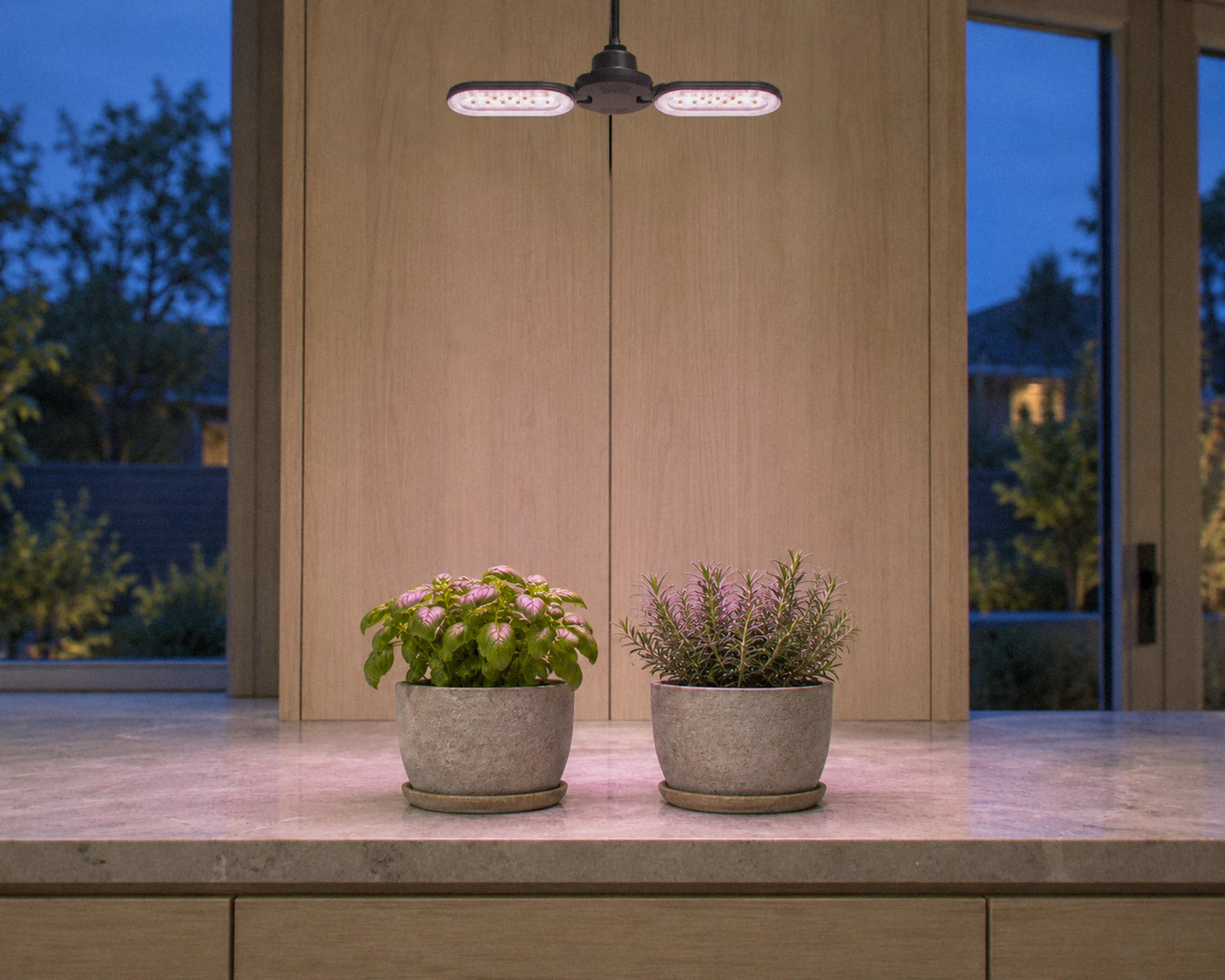 Zone Foldable grow light, shown in a typical installation (illustration)