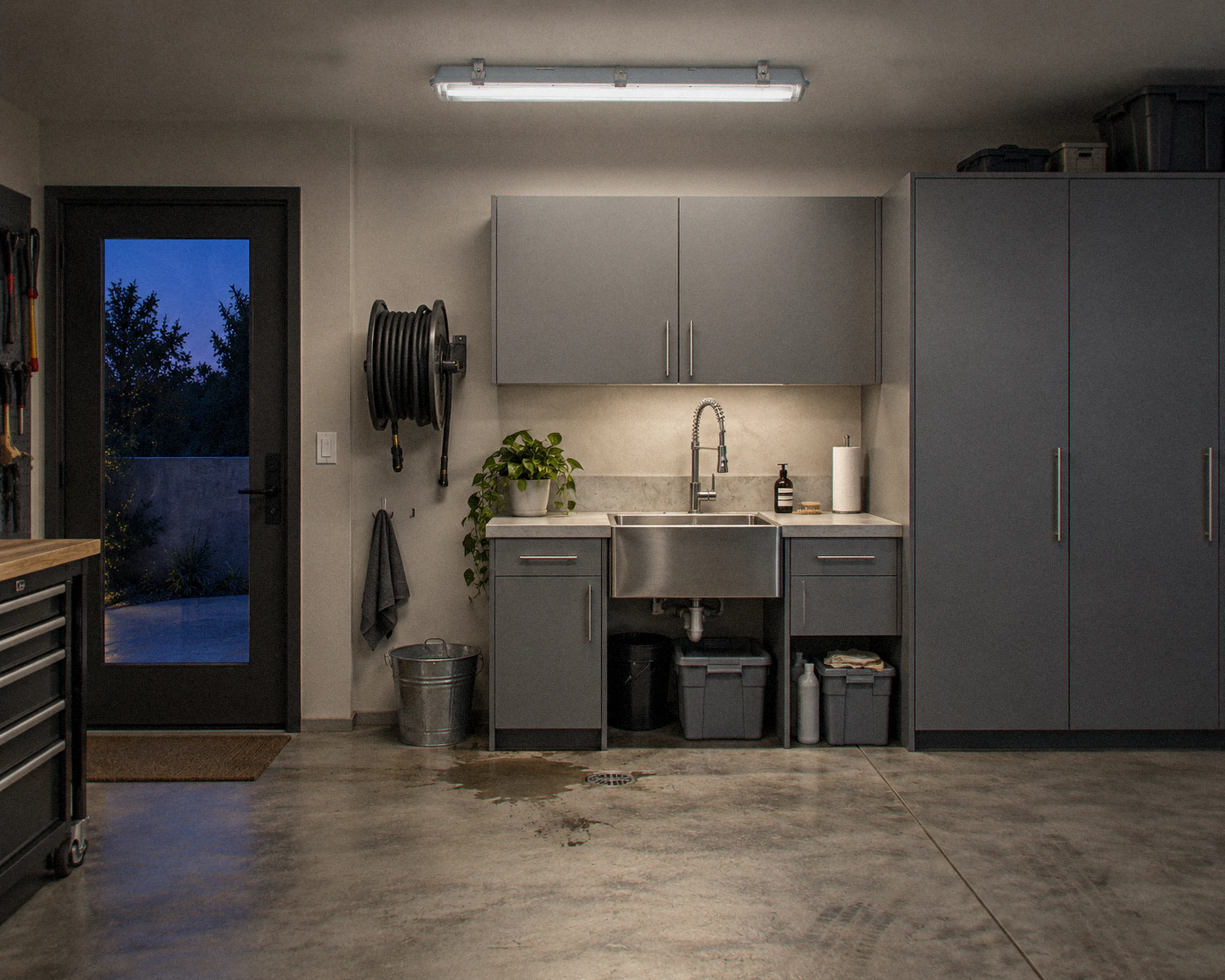 Zone 4 ft vapor-tight light, shown in a typical installation (illustration)